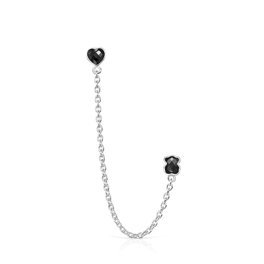 Tous Earring - Color with Onyx Double Onix Mini Silver