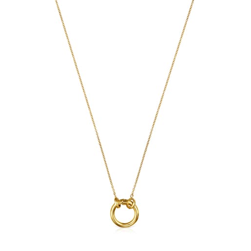 Tous Silver small Hold in Necklace Vermeil