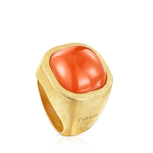 Anillos Tous Silver vermeil Nattfall Ring carnelian with