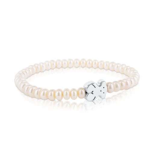 TOUS Sweet Dolls bear Bracelet with pearls and Silver Bear motif | 