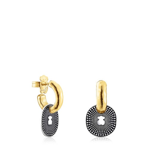 Short two-tone Oursin Earrings | 