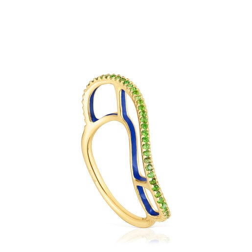 Silver vermeil Gregal ring with chrome diopside | 