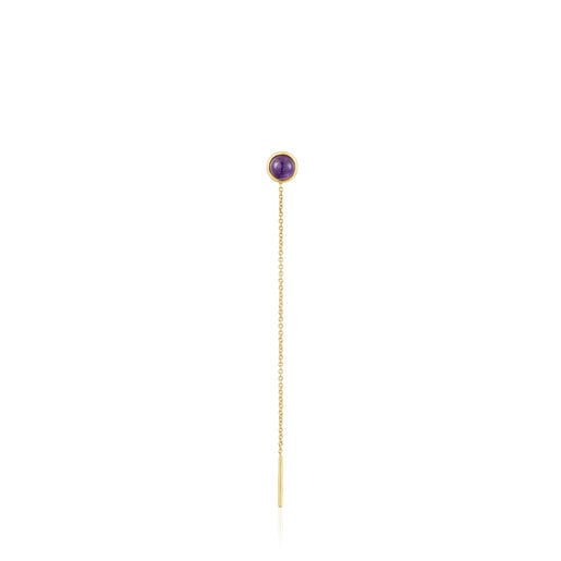 Tous Plump earring with amethyst vermeil 1/2 Long Silver
