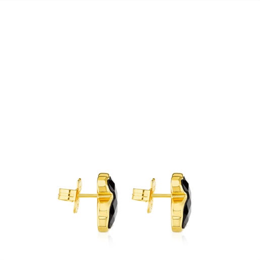 Tous Perfume Vermeil Silver TOUS Color with onyx faceted Earrings