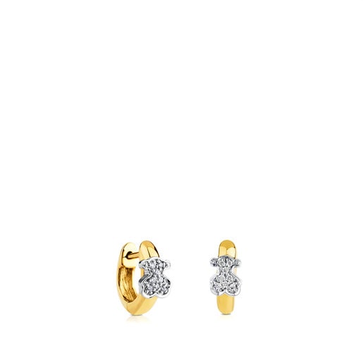 Tous Perfume Gold Gen Earrings Diamonds with