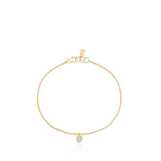 Bolsas Tous San Valentin Bracelet in motif a and diamonds heart with gold