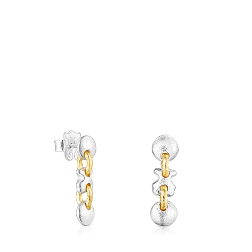 Two-tone Luah bear-moon Earrings | 