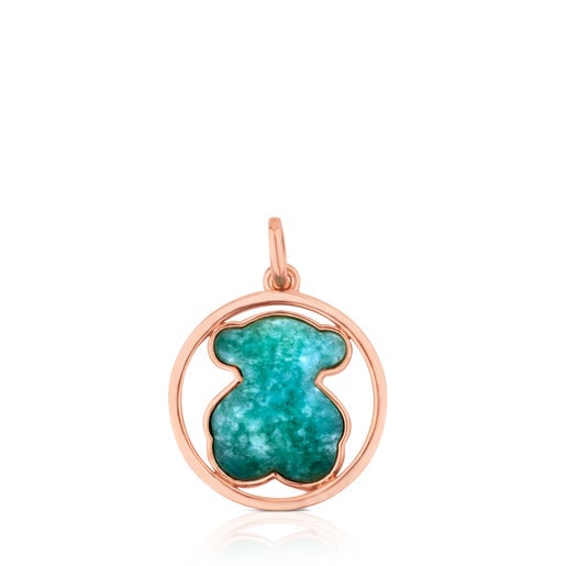 Tous Rose with Amazonite Vermeil Camille Pendant Silver