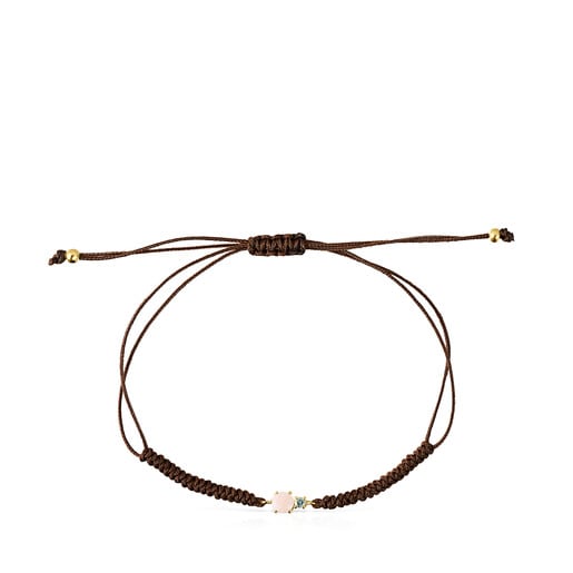 Bolsas Tous Mini Ivette Bracelet Brown Gold Cord Opal, with Topaz in and
