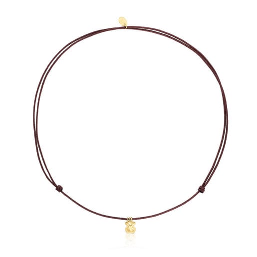 Tous Balloon TOUS cord Gold Bear necklace and brown