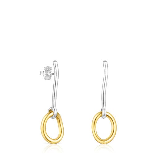 Two-tone silver vermeil TOUS Hav Earrings with ring | 
