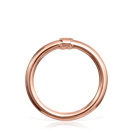 Tous Large Vermeil Hold Rose Ring Silver