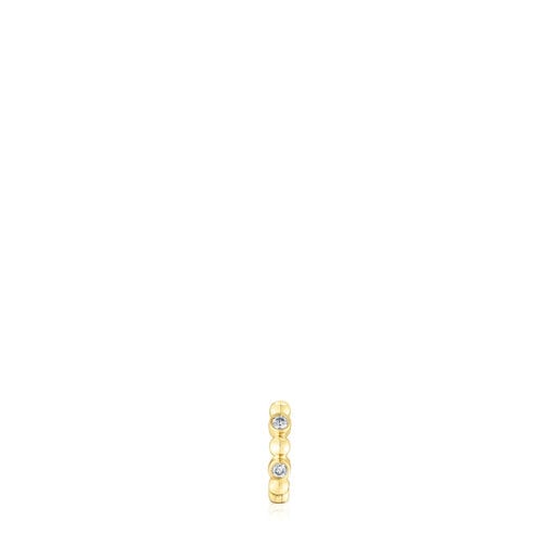 Tous Perfume Small Hoop earring Les Classiques diamonds balls with gold and