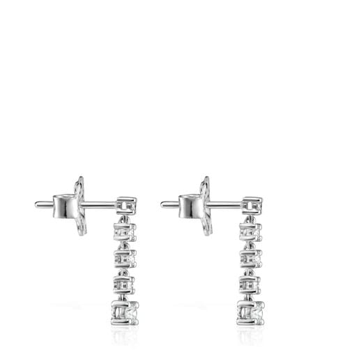 Tous Perfume Short Riviere Earrings White Diamonds in with gold