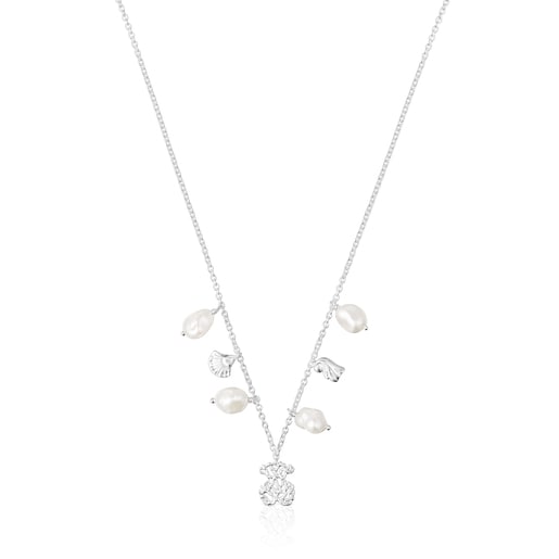 Silver Oceaan Necklace with pearls