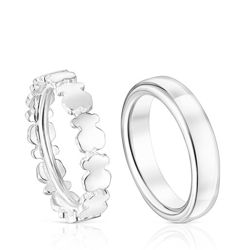 Set of Silver Straight Rings | 