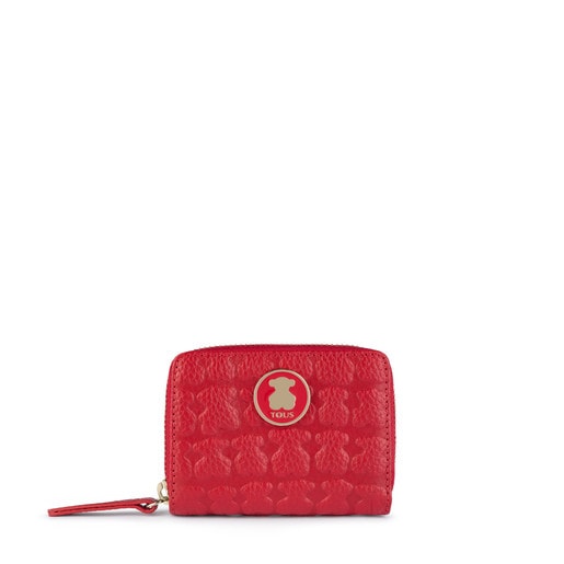 Tous purse red Leather Change Sherton Medium