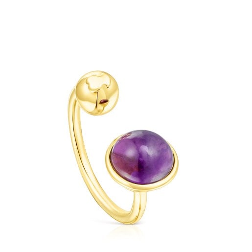 Tous Plump vermeil amethyst Silver ring with Open