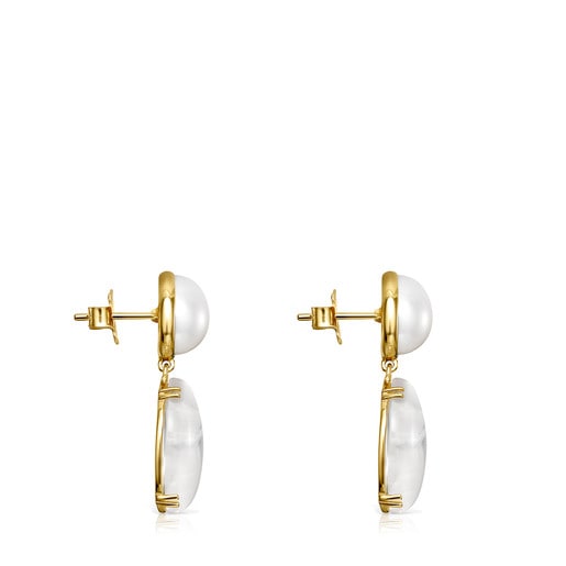 Tous Perfume Short Vita earrings Pearl in Quartz Gold with and Rose