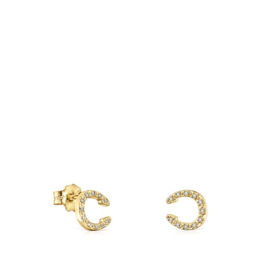 Relojes Tous Gold TOUS Good horseshoe Earrings Vibes Diamonds with