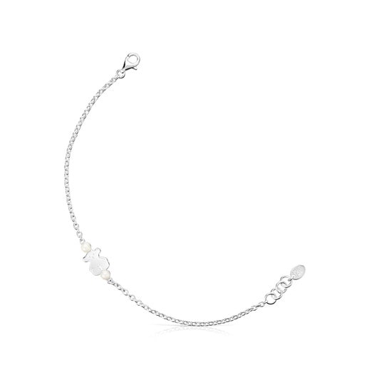 Silver TOUS Real Sisy Bracelet with Pearls Bear motif