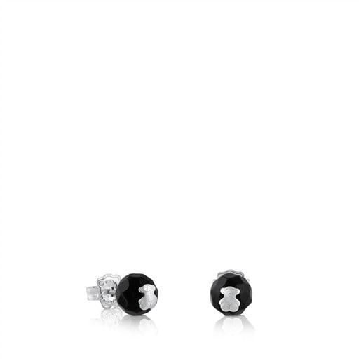 Tous Perfume Silver TOUS Earrings onyx Color faceted with