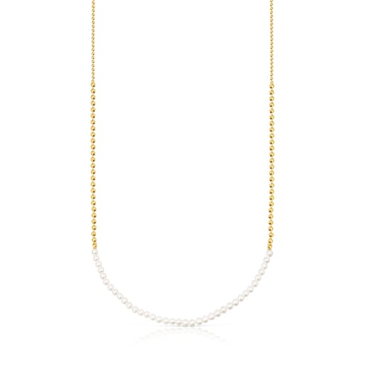 Tous Pulseras Silver Vermeil Gloss Choker with Pearls