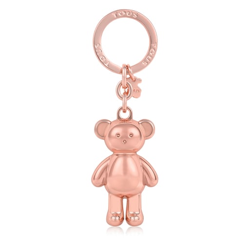 Rose gold colored Teddy Bear bear Key ring