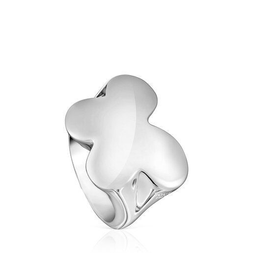 Tous Signet Motif Silver butterfly ring Bold