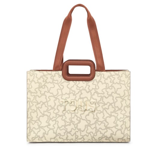 Large beige Kaos Icon Amaya Shopping Bag | 