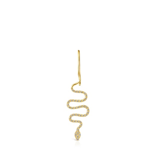 Tous TOUS Earring Diamonds with Good Vibes 1/2 Gold serpent