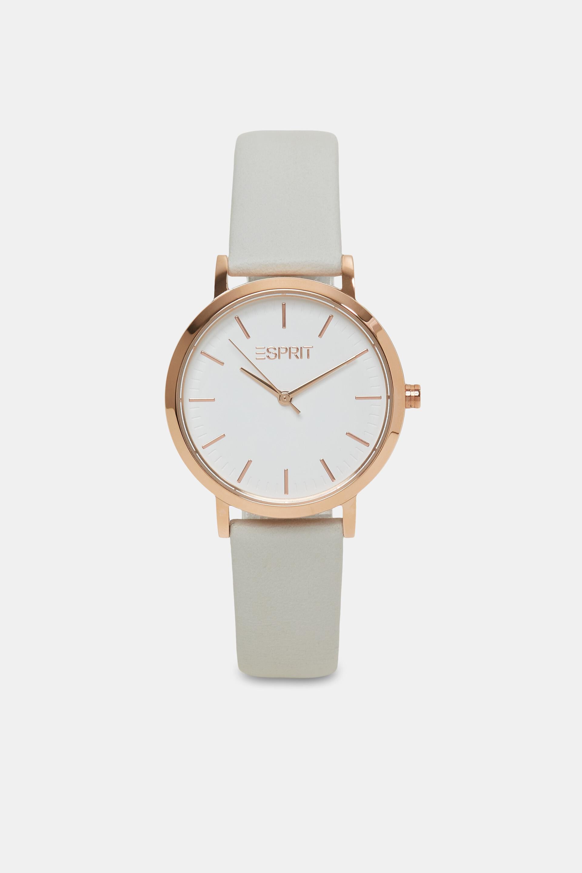 Esprit Online Store Stainless-steel watch with leather bracelet