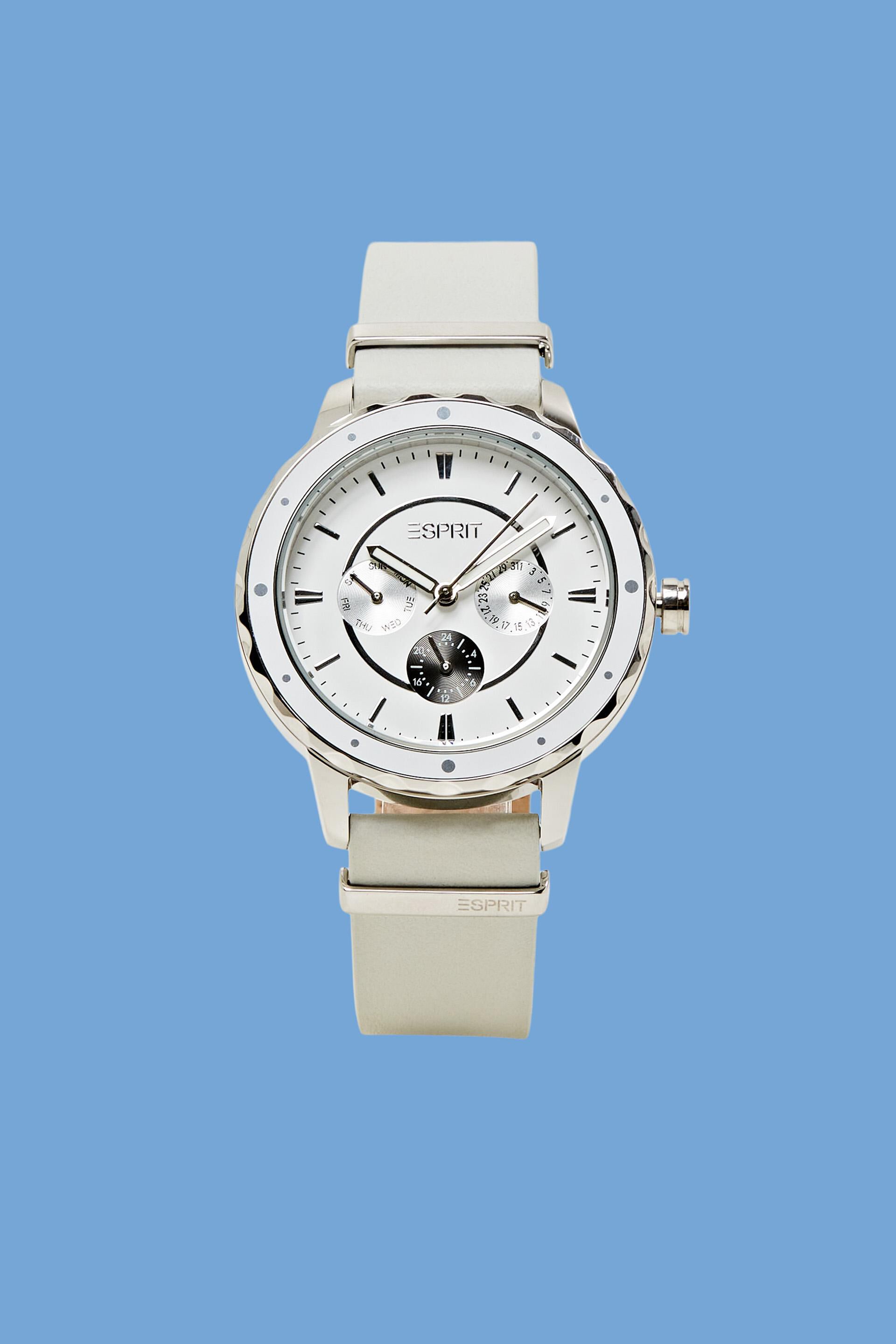 Esprit Online Store Multi-function watch with leather strap