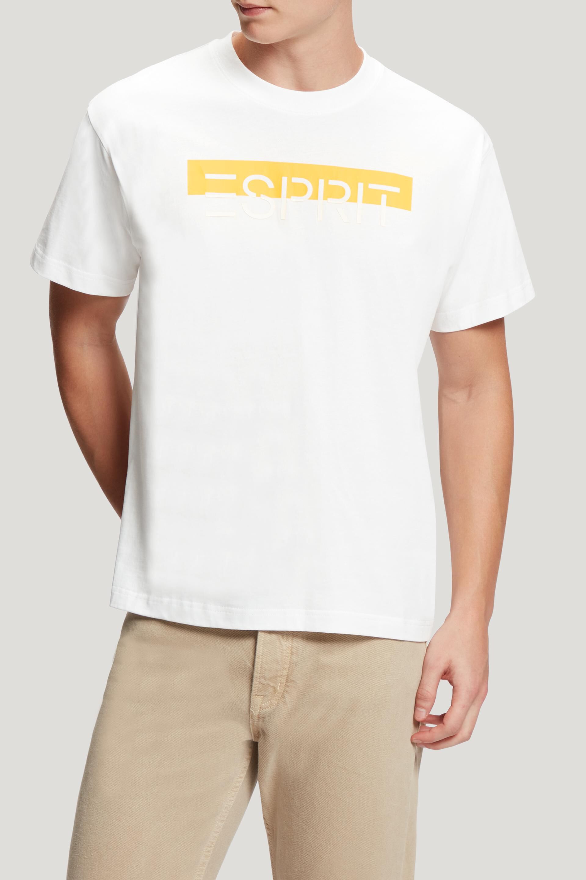 Mattglänzendes T-Shirt mit Logo-Applikation | 