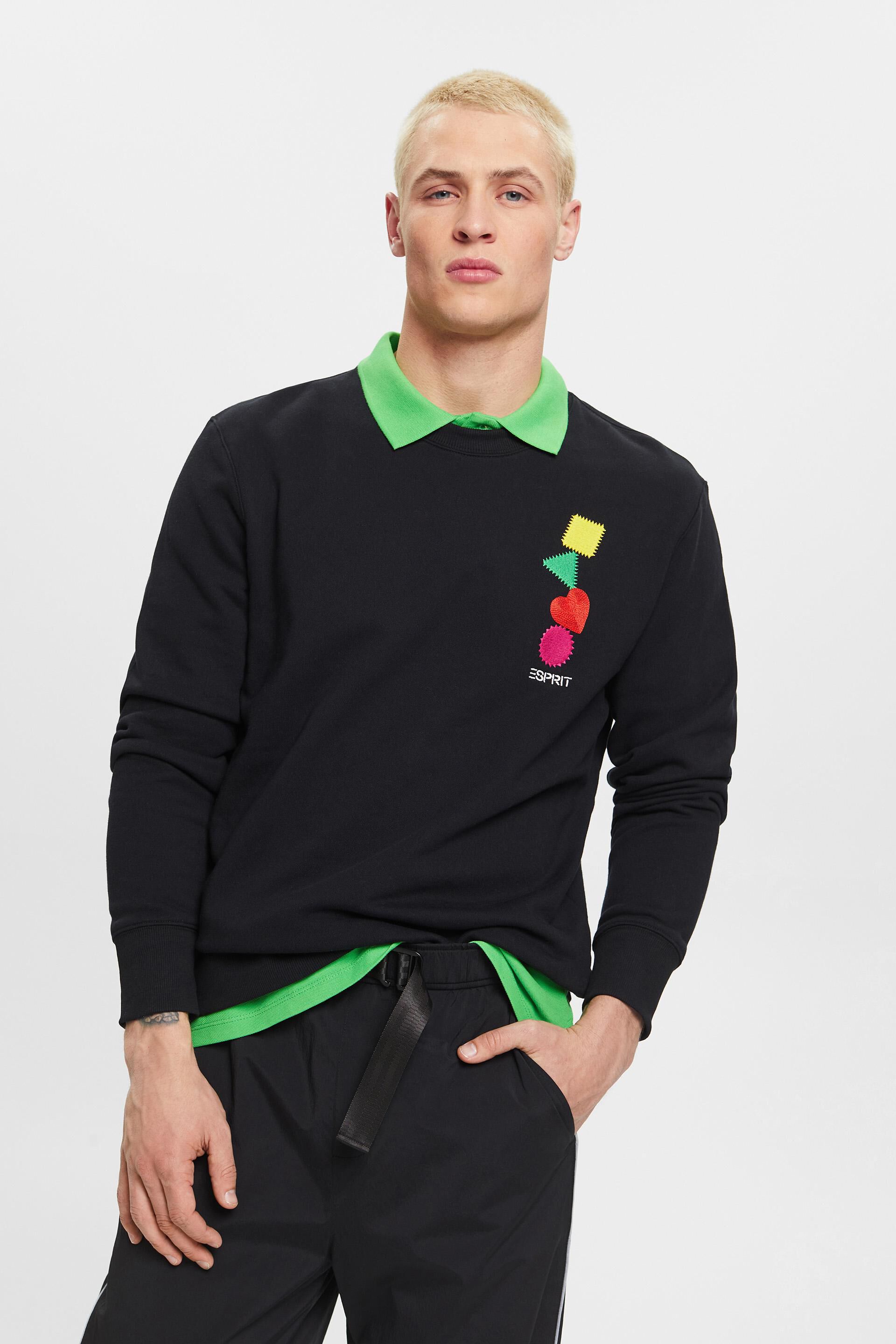 Esprit motif Sweatshirt geometric with heart embroidered