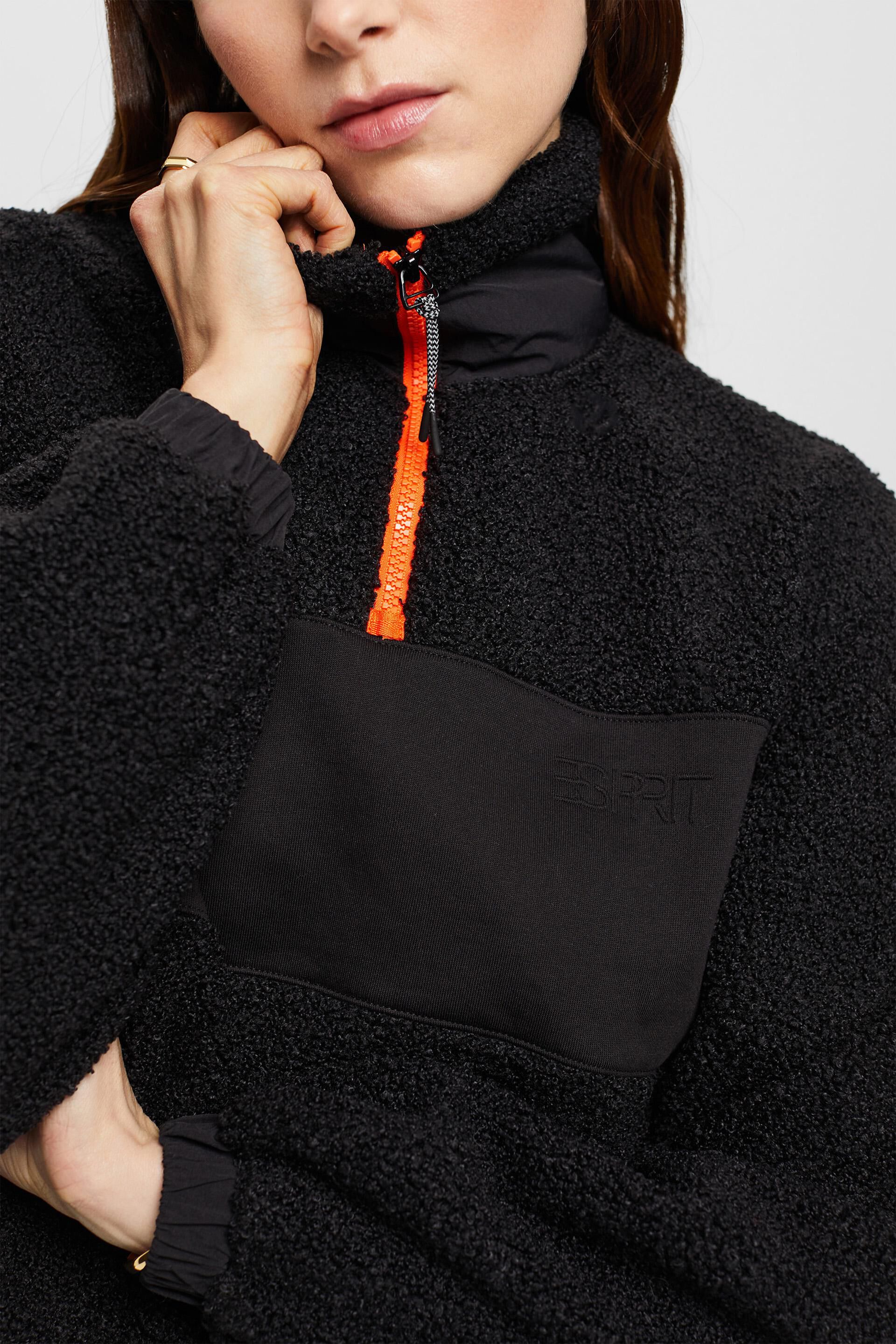 Esprit Sweatshirt gemischtem mit Reißverschluss Material halbem aus