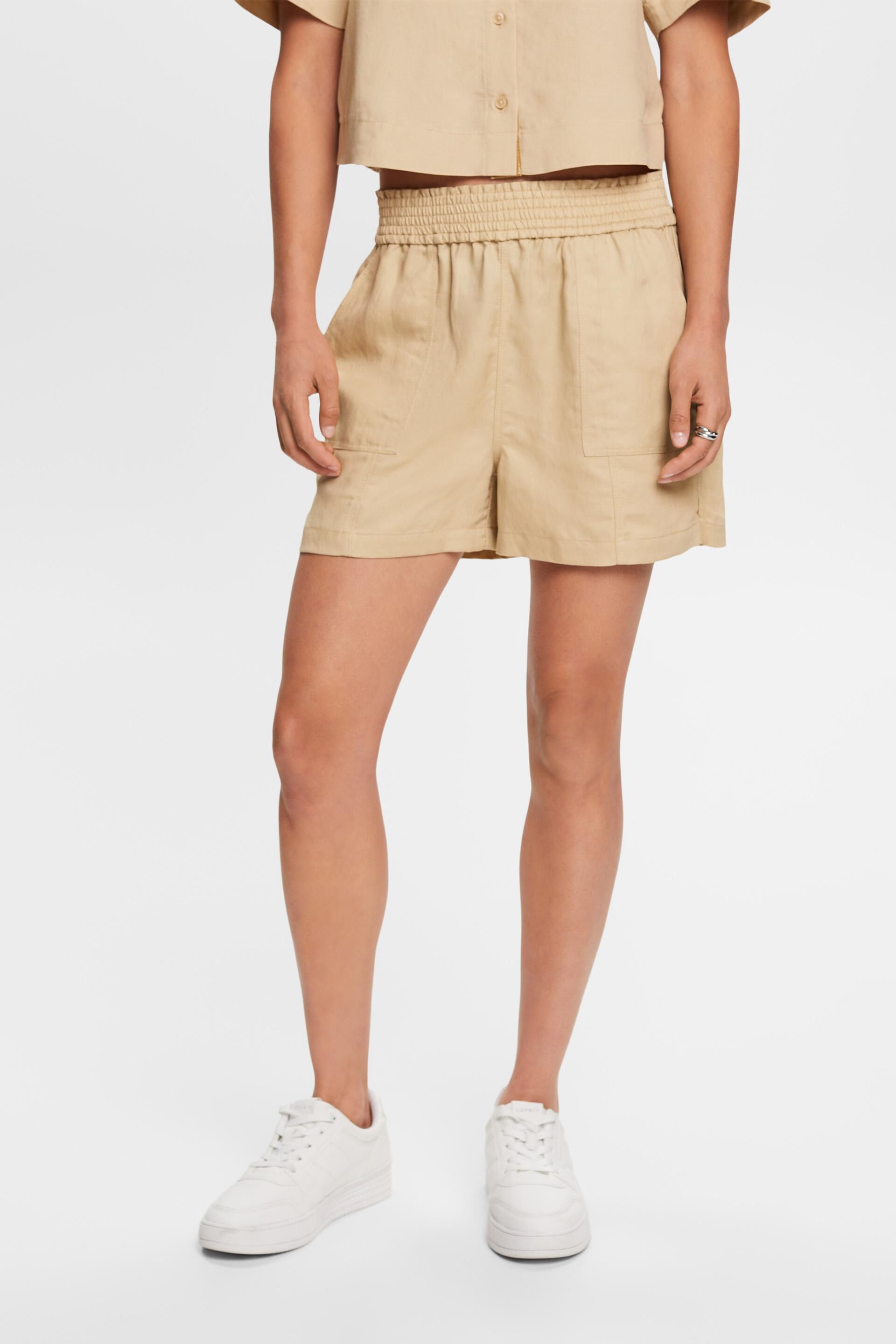 Esprit linen blend shorts, Pull-on