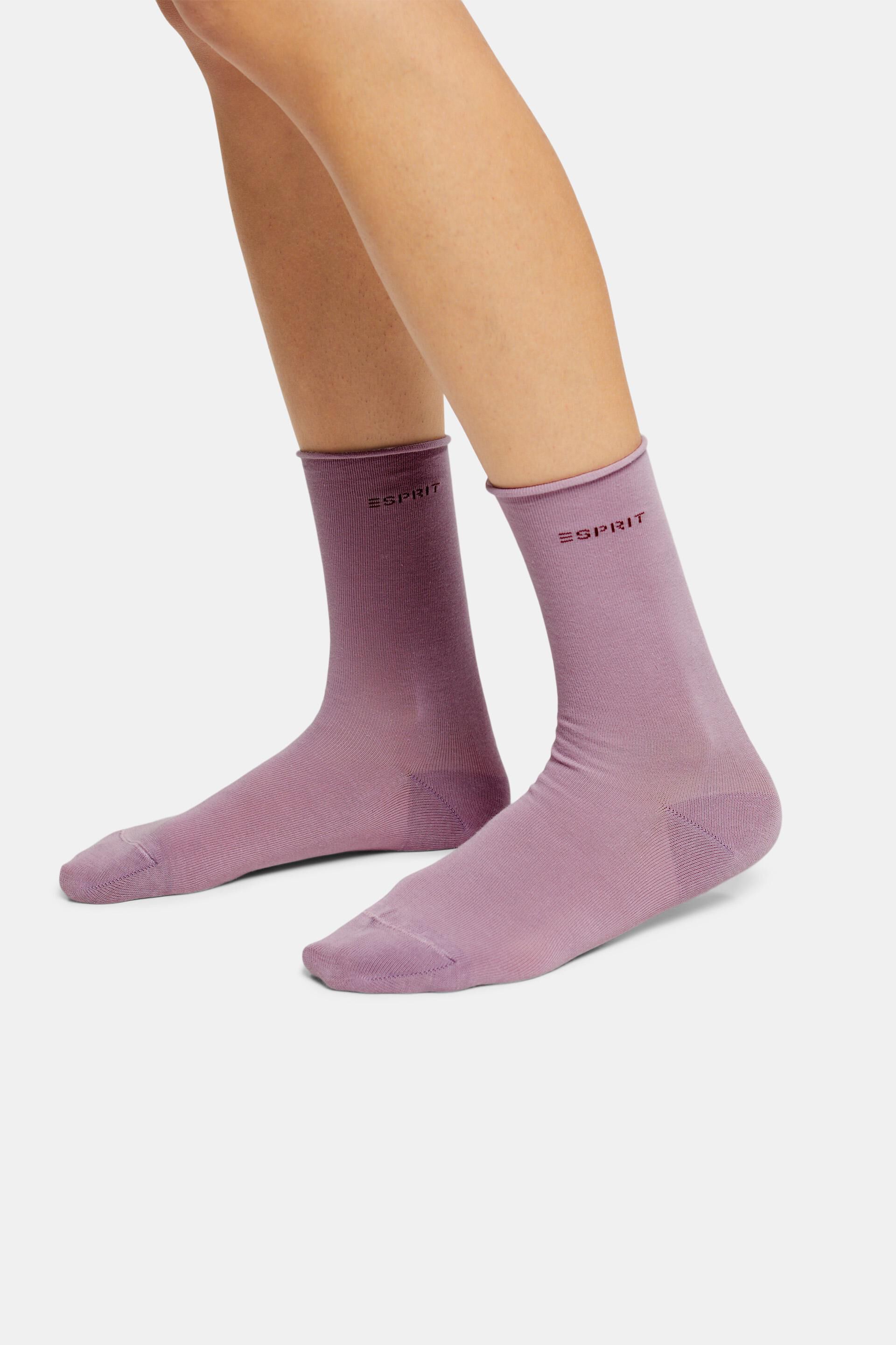 Esprit Bio-Baumwolle Socken 2er-Pack Rollkanten, mit