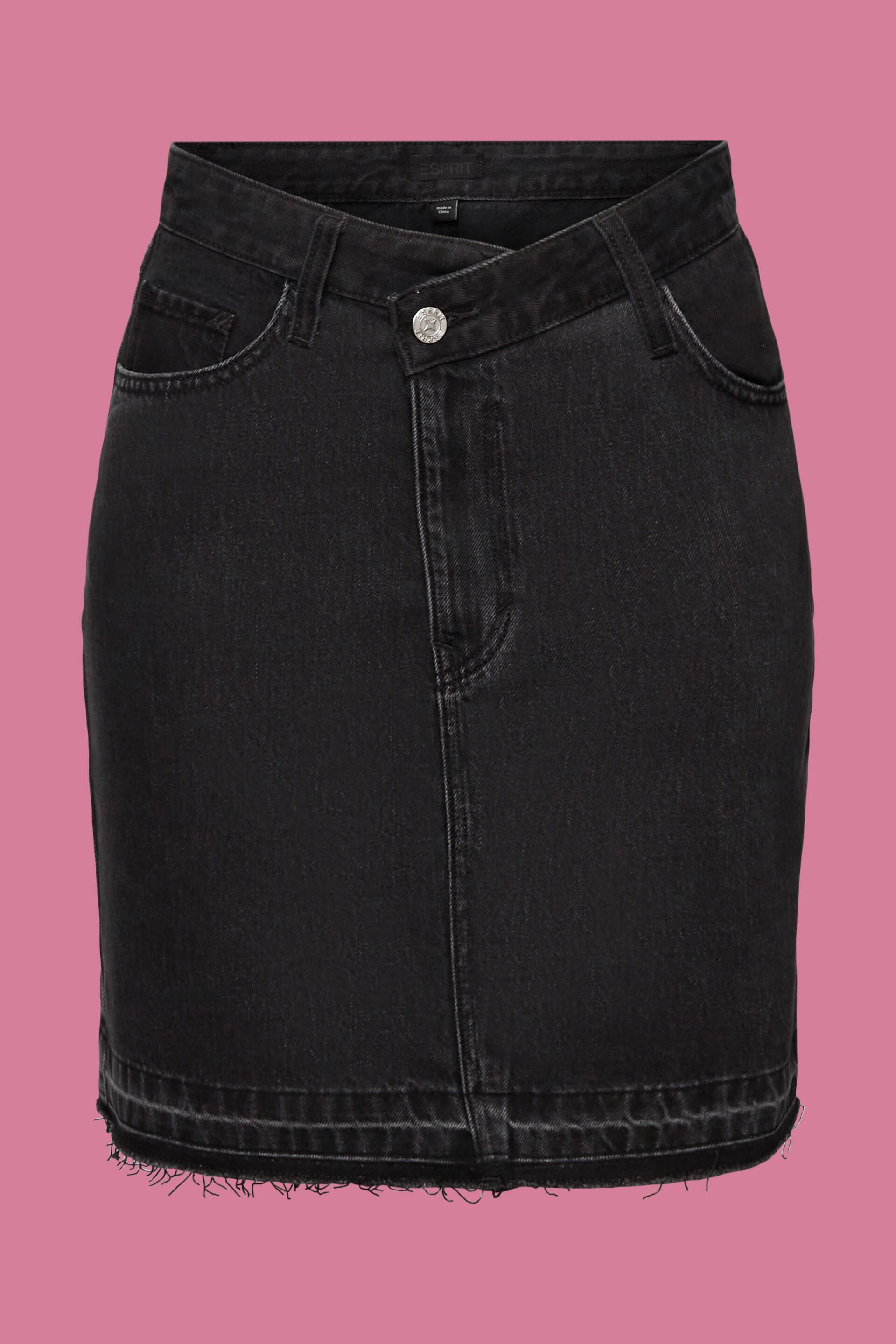 Esprit Damen Jeans-Minirock mit asymmetrischem Bund