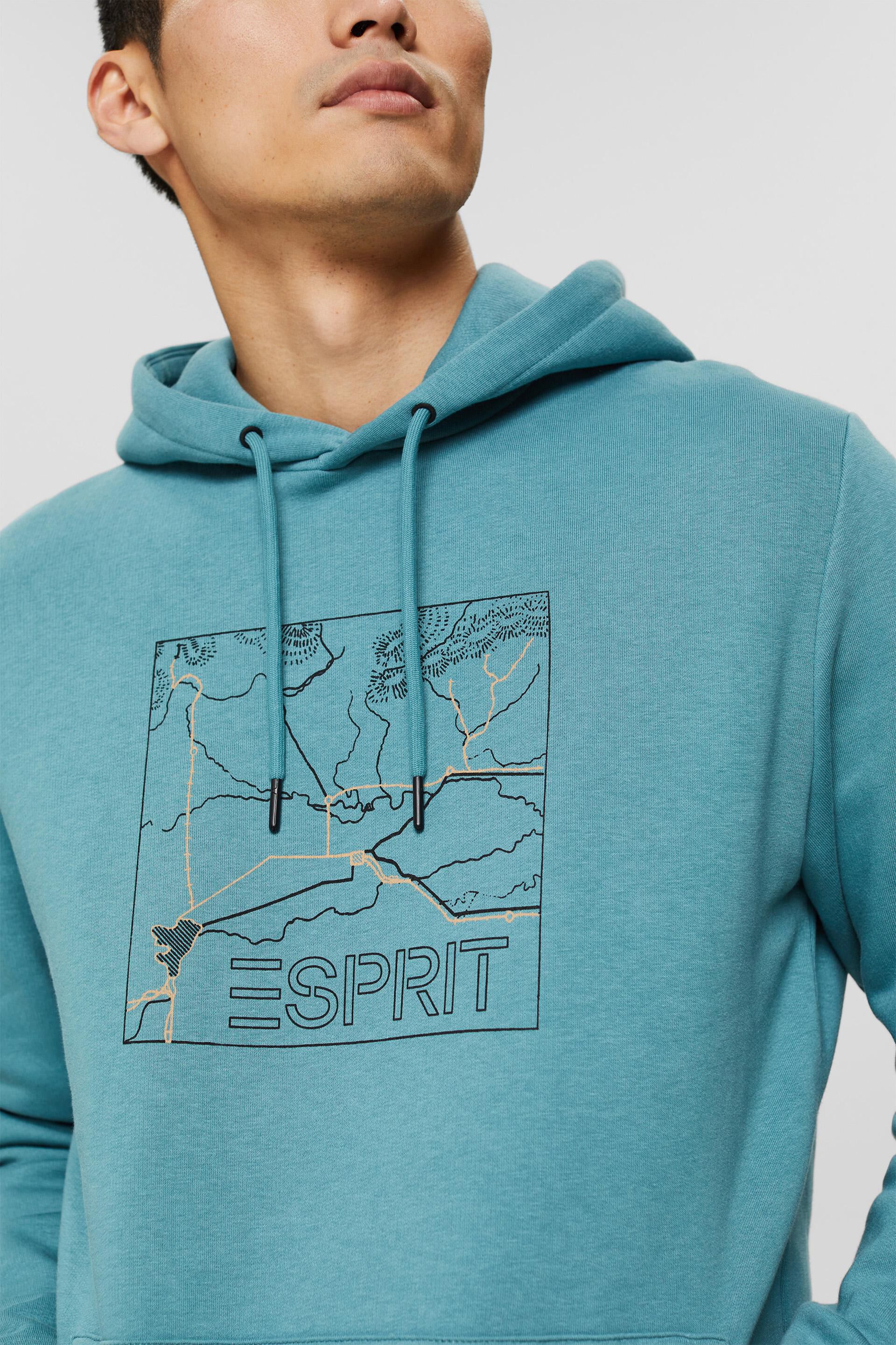 Esprit of recycled Made material: print hoodie sweatshirt with