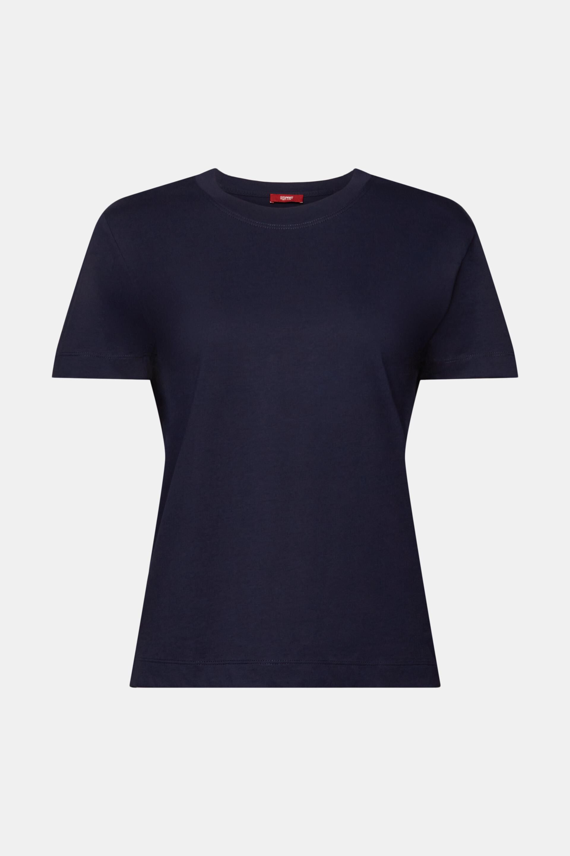 Esprit Damen T-Shirt aus Baumwolle Rundhalsausschnitt mit