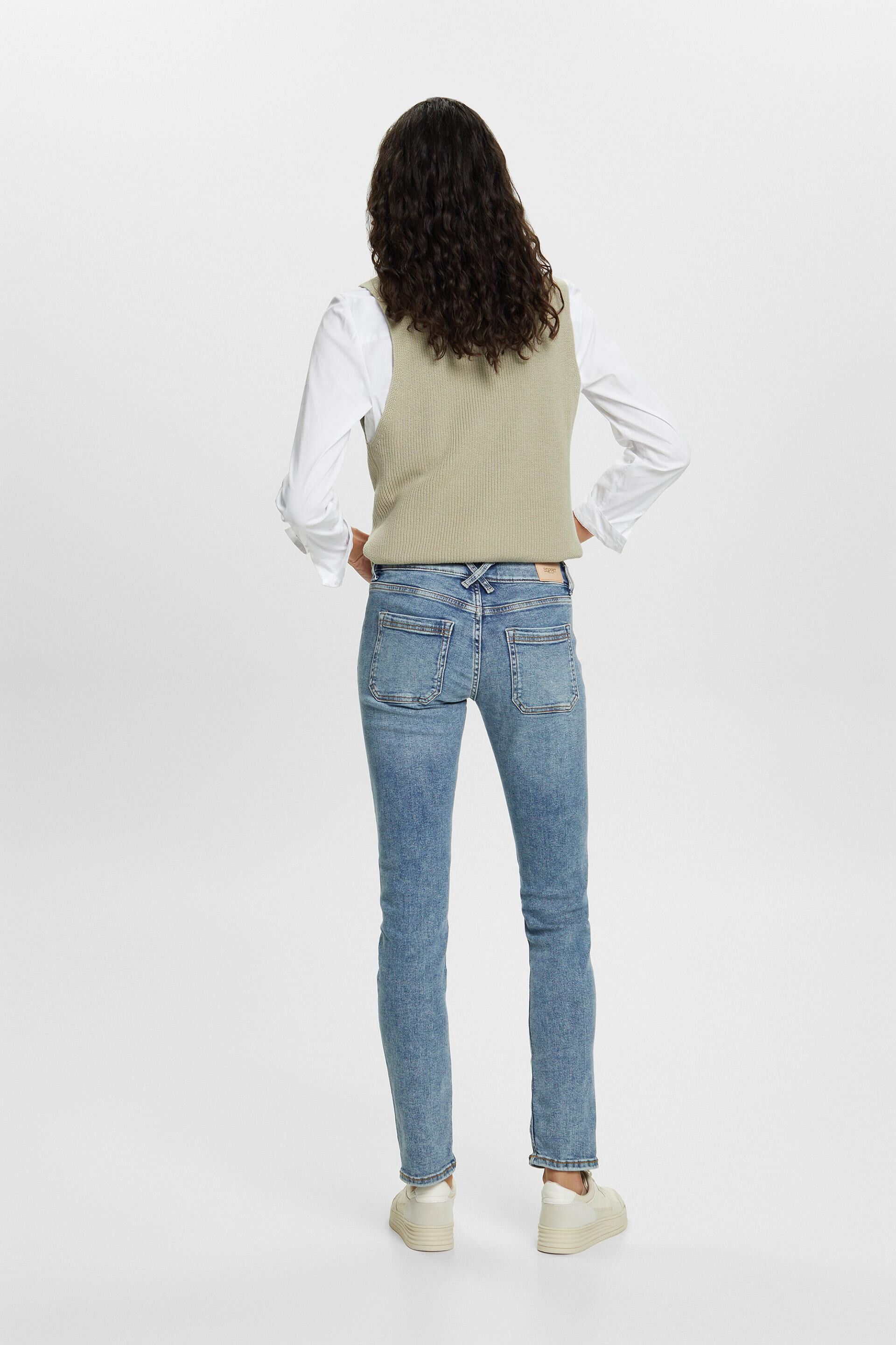 Esprit Damen Recycelt: Slim-Jeans mit Leibhöhe mittlerer