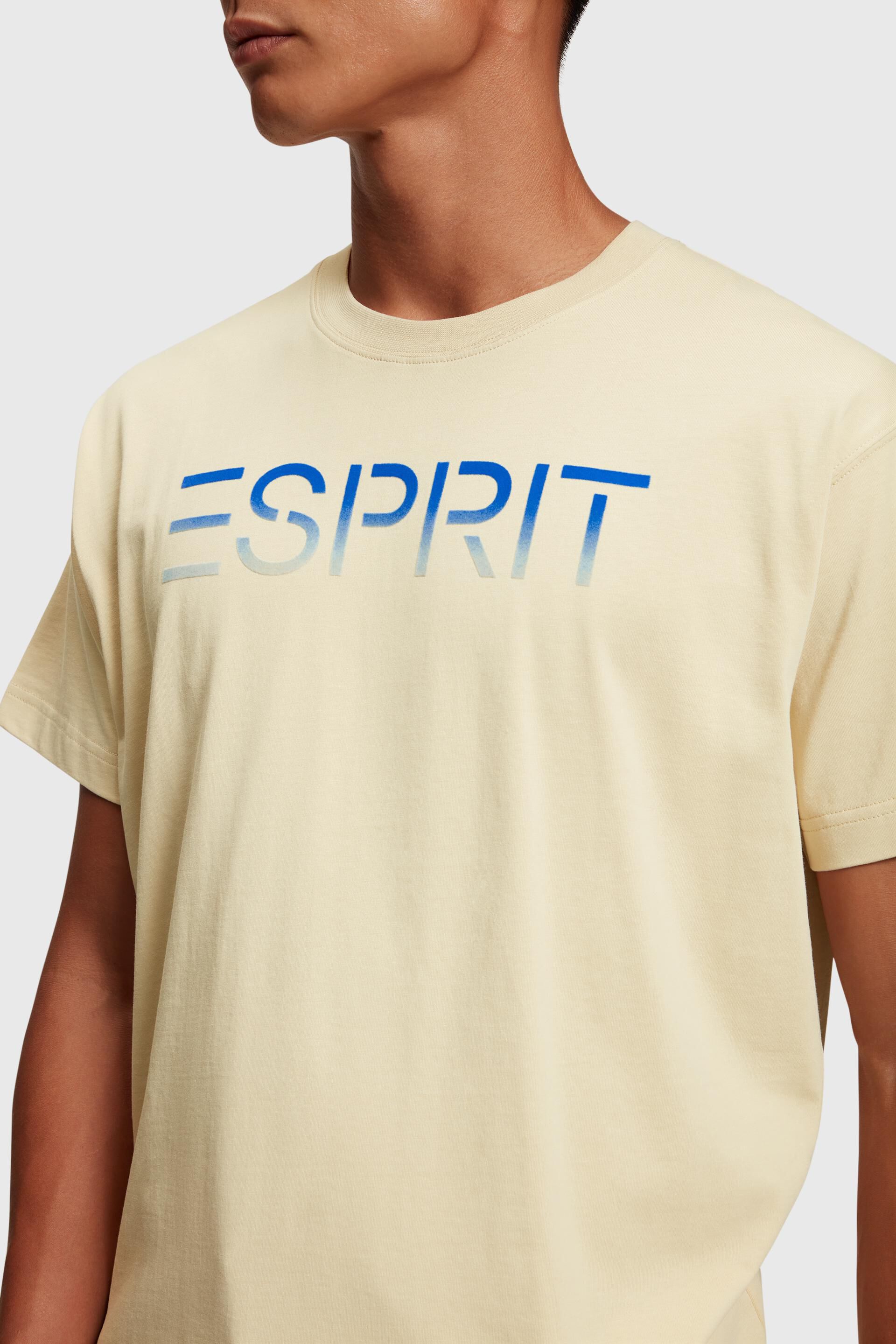 Esprit der mit Brust T-Shirt Logo-Applikation auf aufgeflockter