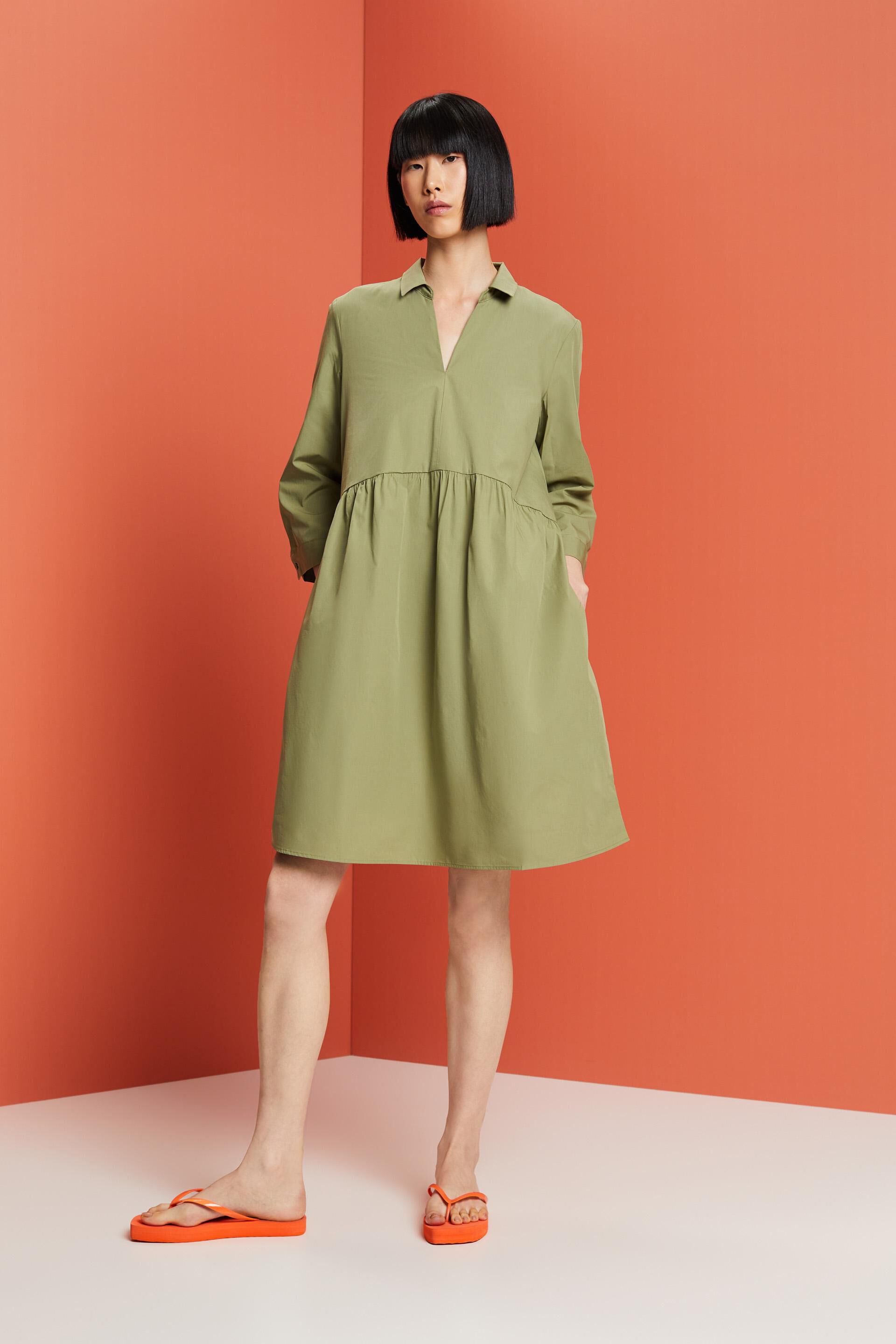 Esprit Damen A-Linien-Kleid aus Bio-Baumwolle