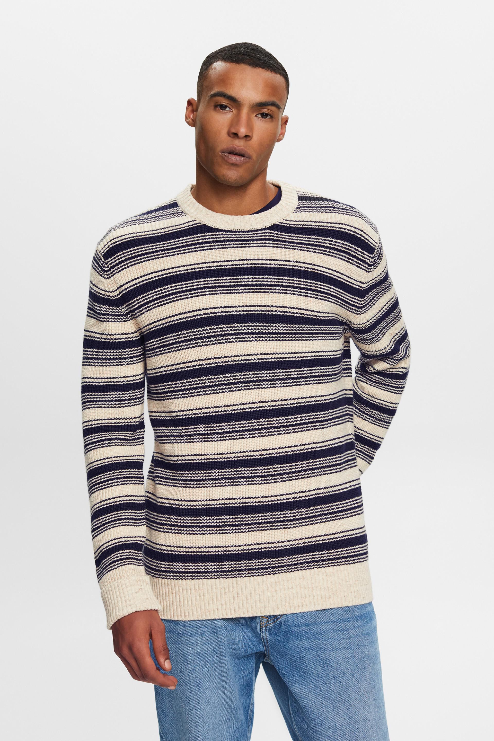 Esprit crewneck Striped 100% jumper, cotton