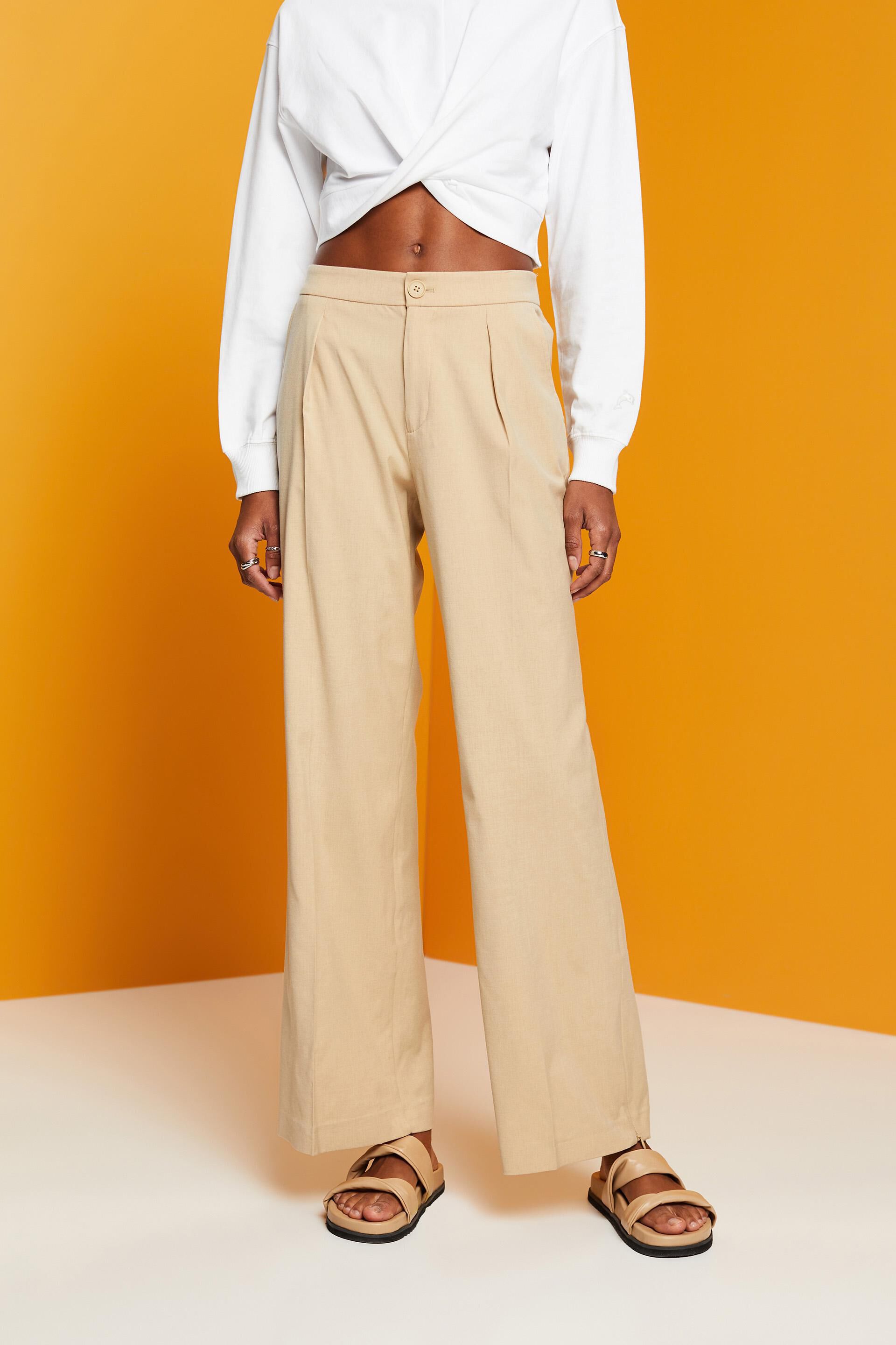 Esprit Damen Split hem trousers with zip