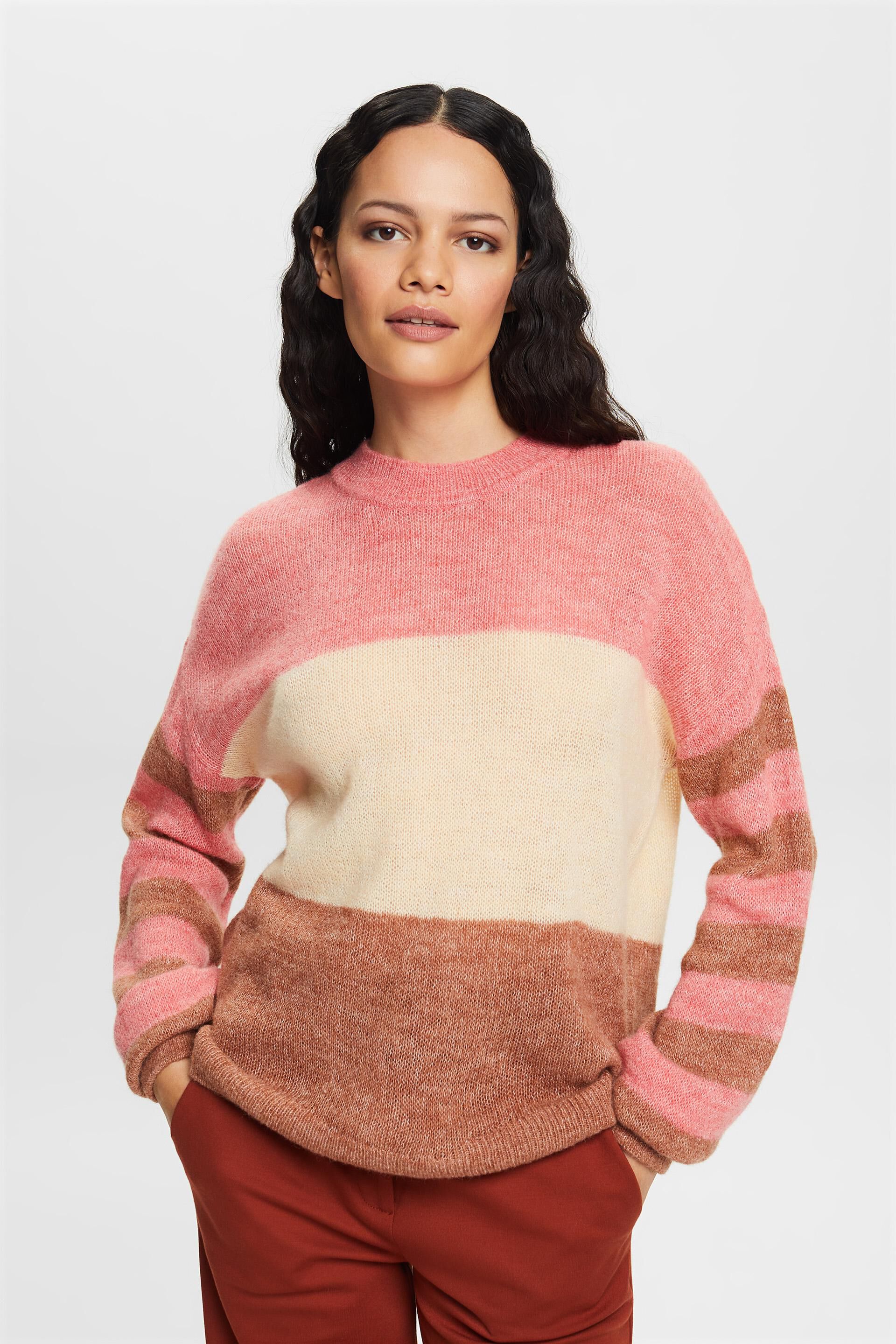 Esprit Damen Colour block jumper, wool blend
