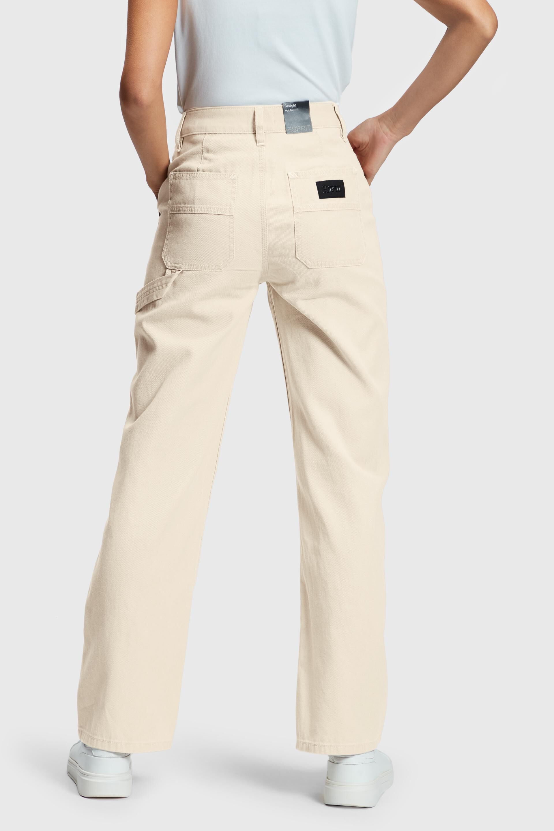 Esprit Damen Workwear-Jeans mit hohem Bein geradem 90er-Jahre-Stil Bund und im