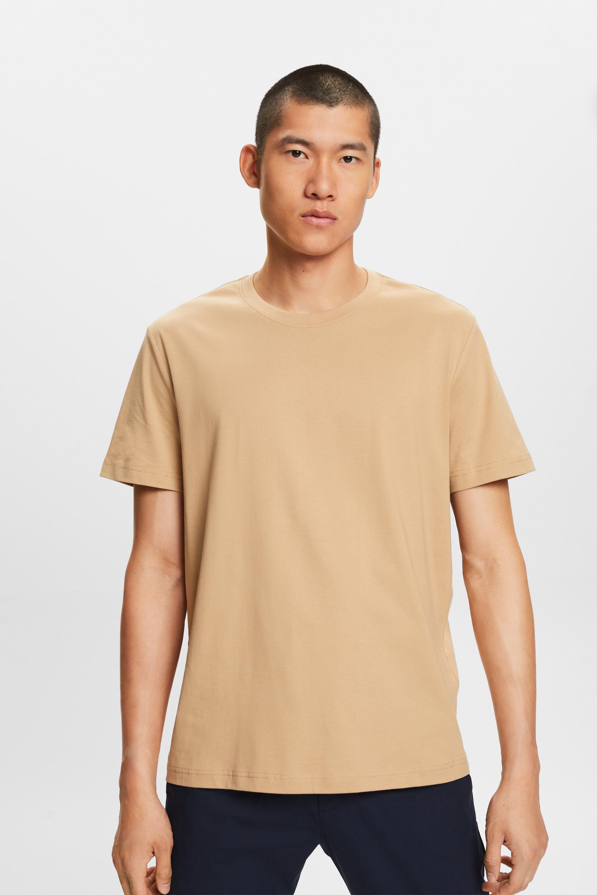 Jersey-T-Shirt mit Rundhalsausschnitt, 100 % Baumwolle | 