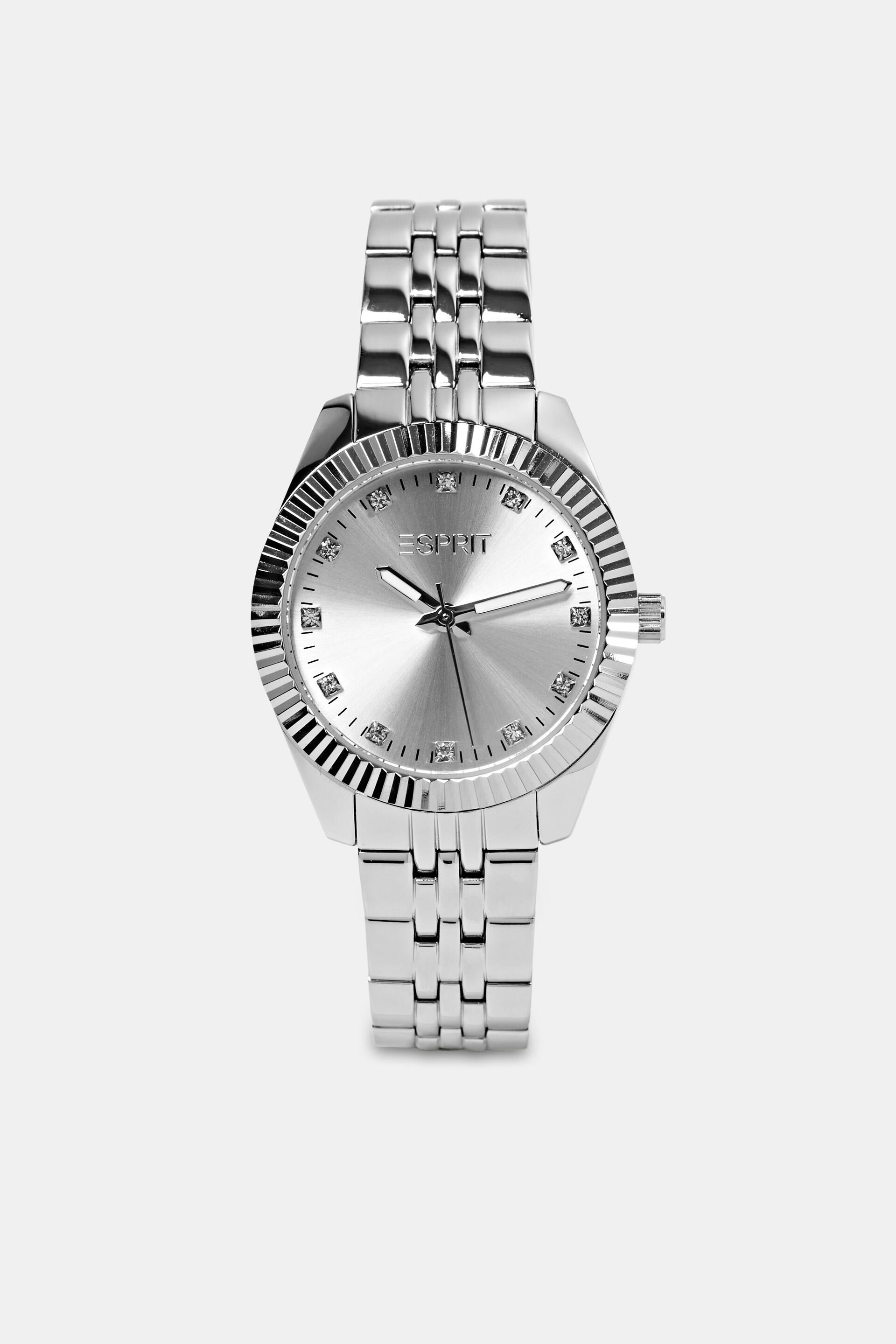 Esprit Online Store Stainless steel watch with zirconia